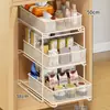 Estante de capas para gabinete tipo cajón organizador de almacenamiento de bocadillos estante de almacenamiento debajo del escritorio gabinete de dormitorio oficina canasta extraíble