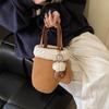 2025 nueva moda lana de cordero felpa guante bolso vintage ante esmerilado bolso de mano bandolera