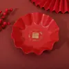 Prato de frutas Prato de frutas secas de doces de casamento Sala de estar vermelha Mesa de centro em casa Prato de frutas torrada redonda Bandeja de plástico para chá