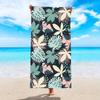 Toalla de playa de microfibra con estampado de plantas verdes, portátil, de secado rápido, ideal para nadar en la playa.
