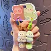 Chaveiro Duplo de Fivela de Casal Peixe Koi Fofo e Requintado Moda Boneca de Resina Chaveiro Pingente para Mochila Escolar