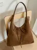 Bolso de Personalidad con Lazo Vintage 2026 Verano Nueva Moda Bolso Tote de Color Sólido de Alto Valor Bolso de Hombro para el Trabajo
