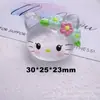 Flor Estéreo Luminosa Cabeza de Gato DIY Funda para Teléfono Móvil Colgante para Llavero Adornos Magnéticos Creativos Clavo de Pared Accesorios de Resina