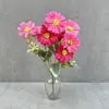 Crisântemo Redondo Bicolor Simulado de 10 Cabeças para Decoração de Casa, Flores Artificiais para Vitrines de Shopping, Acessórios Florais, Flores Artificiais para Parede de Fundo