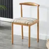Silla de Comedor para Uso Doméstico, Nueva Silla Simple de Hierro Forjado con Forma de Cuerno, Taburete de Ocio para Estudio, Silla de Comedor Comercial de Imitación de Madera Maciza con Respaldo