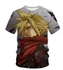 2025 Camiseta Tema Final Fantasy Masculina Feminina Tops Anime Manga Curta Casual Tamanho Grande Tops Streetwear
