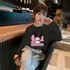 Camiseta de Manga Larga de Algodón Puro con Estampado de Dibujos Animados para Niñas Estilo Coreano Moderna Holgada Moda para Bebé Camiseta Base Trendy