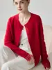Cárdigan de punto de cachemira con retazos de encaje francés para mujer, suéter jacquard de un solo botón para otoño/invierno 2026, suave y cálido