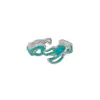 772 diseño original sin especificación diseño de esmalte tecnología de esmalte personalizada anillo abierto de gota de pegamento de plata de ley S925 para mujer