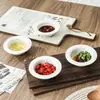 Prato de molho cerâmico, prato para molho de imersão de dumplings, prato de tempero doméstico em formato de chapéu de palha, prato para molho de soja, prato para vinagre, prato para condimentos, prato para lanches, uso comercial