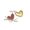 Colgante Corazón Esmalte Dorado Acero Inoxidable 18K Multicolor Goteo de Aceite Corazón Melocotón Colgante DIY Collar Pendientes Accesorios de Joyería