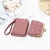 Billetera Nueva para Mujer Transfronteriza con Pulsera Billetera Corta para Monedas Pinza para Monedas Coreana Bolso con Tarjetero Múltiple Bolso Organizador de Tarjetas