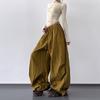 Calça Jogger Casual Nova Outono 2025 para Mulheres Altas Hiphop High Street Dança de Jazz Calças Esportivas Cargo Drapeadas