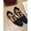 Primer Encuentro Jifa Sandalias Romanas de Verano Versátiles de Nicho para Mujer con Trenza Francesa, Cuña Oculta y Tira Única Abiertas
