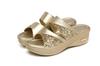 Comercio Exterior Talla Grande Tacón de Cuña Boca de Pez Chanclas Mujer Verano Nuevo Ropa Exterior Suela Gruesa Bizcocho de Esponja Lentejuelas Playa Sandalias y Chanclas para Mamá