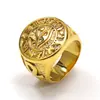 Moda Retro Europea y Americana Joyería de Acero Inoxidable Ojo de Faraón Egipcio Anubis Muerte Anillo de Acero de Titanio para Hombres y Mujeres