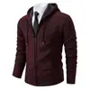 2023 Otoño e Invierno Nuevo Abrigo de Moda para Hombre Suéter Cárdigan con Capucha y Forro Polar Suéter Casual Grueso para Hombre