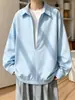 Camisa de estilo americano de dos piezas falsas de manga larga para hombre, nueva tendencia de otoño, chaqueta de camisa holgada