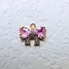 Colgante de oro chapado en cobre de 18k de alto color con circonita incrustada accesorios para joyería DIY pendientes de mariposa pulsera collar materiales hechos a mano