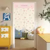Cortina de Puerta de Forma Irregular Color Crema para Dormitorio, Cortina Divisoria para Uso Doméstico, Cortina de Tela sin Perforaciones para Baño, Media Cortina para Cocina y Estudio