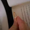 Anillo Plano de Diamante Cuadrado para Mujer, Anillo Abierto, Estilo Coreano Ins, Lujo Ligero, Anillo de Nicho de Gama Alta, Anillo Simple