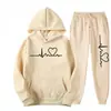 Novedad Otoño e Invierno 2024 Estilo Hombres y Mujeres Ebay Amazon Wish Moda Europea y Americana Tendencia Trajes Deportivos con Estampado de Corazones