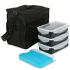 Bolsa de almuerzo portátil para picnic al aire libre con bolsa de hielo fresca de tela Oxford con aislamiento de papel de aluminio