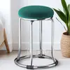 Mesa de jantar de 46 cm de altura com estrutura de aço reforçada, design popular, aço inoxidável espessado e reforçado, banqueta alta estilosa para uso doméstico, banqueta redonda