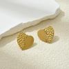 Aretes de Amor Europeos y Americanos Transfronterizos de Acero Inoxidable Semirelieve Elegantes Simples en Forma de Corazón Combinables Aretes que No se Caen Joyería Mujer