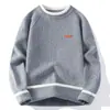 Suéter de dos piezas falso para hombre, invierno, corte holgado, talla grande, para hombres más corpulentos, capa interior de punto, estilo moderno y relajado, suéter de punto grueso, prenda exterior