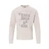 Camiseta de manga comprida com estampa de retrato retrô americana para homens, estilo de rua INS, gola redonda, corte solto, casual, top para primavera e outono
