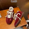 Zapatos de Ballet Retro de Cuero Genuino con Tacón Oculto Zapatos de Entrenamiento Alemanes para Mujer con Cordones Zapatos Estilo Forrest Gump Versátiles Ligeros Deportivos Casuales