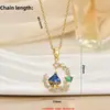 Collar Castillo Bajo la Luna para Mujer Lujo Ligero Nicho Colgante de Estrella y Luna Nueva Cadena para Clavícula Joyería de Diseño Coreano