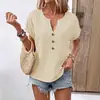Camisetas de manga corta con botones y cuello en V, estilo nuevo de verano 2026, transfronterizas europeas y americanas, para AliExpress, sitios independientes y Amazon