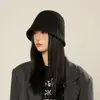 Sombrero de Cubo Sencillo Estilo Coreano Versátil Moda Protector Solar Tejido Sombrero de Pescador para Mujeres en Otoño e Invierno, Elegante y Versátil