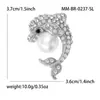 Nuevo broche de delfín con diamantes de imitación de aleación de moda coreana, bonito y exquisito broche para traje de mujer, ramillete, alfiler de joyería
