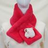 Bufanda de Invierno para Mujer Felpa a Prueba de Frío Gruesa Bufanda Pequeña para el Cuello Imitación Piel de Conejo Rex Cruz Cálida Bufanda Manga para el Cuello de Color Sólido