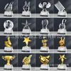 Trofeo de Cristal del Año del Caballo Hecho de Madera y Metal con una Estrella de Cinco Puntas para Eventos de Reunión Anual de la Empresa, Premios de Equipo de Competencia y Regalos Conmemorativos