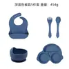 Prato de Silicone para Jantar Infantil, Conjunto de Silicone Antiderrapante, Prato com Compartimentos de Sucção Super Forte, Utensílios de Alimentação para Aprendizado de Bebê