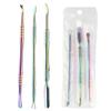 Novo Empurrador de Cutícula de Aço Colorido para Manicure, Removedor de Unhas, Conjunto de Ferramentas de Dupla Finalidade para Uso Transfronteiriço, Removedor de Cutícula