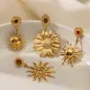 Pendientes Solares Celestiales Taina de Acero Inoxidable Europeo y Americano Pendientes Colgantes de Lujo Ligero de Gama Alta para Mujer No se Desvanecen Estilo Caliente Transfronterizo