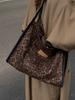 Bolso de Hombro de Lona Retro con Estampado de Leopardo para Otoño e Invierno, Bolso Tote de Gran Capacidad, Bolso de Moda para el Trabajo, Bolso para Estudiante Universitario