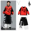 Ropa Moderna para Niños de Street Dance Conjunto de Pantalones con Estampado de Doble Letra Hip-Hop para Niños Disfraz de Percusión Hip-Hop para Niños