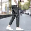 Pantalones Casuales Caqui de Otoño de Nueve Puntos para Hombre 2026 Nuevos Pantalones de Vestir Rectos Ajustados Estilo Primavera y Otoño para Hombre