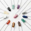 Piedra Natural Amatista Hexagonal de Doble Punta Cono Colgante Piedra Semipreciosa Colgante Tridimensional Accesorios para Colgante de Collar DIY Transfronterizo