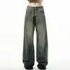 Jeans acampanados estilo vintage americano para hombre y mujer, nuevo diseño con aspecto desgastado, pantalones rectos holgados de pierna ancha