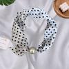 Primavera y Verano Nuevo Estilo Francés Collar de Perlas Hebilla Magnética Bufanda Bufanda Onda Punto Bufanda Colgante para Mujer Cadena Decorativa para Clavícula
