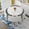 Mesa de Comedor Plegable para Uso Doméstico, Adecuada para Apartamentos Pequeños, Mesa de Comedor para Uso Comercial, Juego de Mesa y Sillas para Reuniones en Tiendas, Mesa Redonda de Recepción