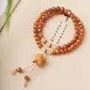 Pulsera Circular Múltiple de Ciprés Natural 6mm DIY Bolsa de la Fortuna de Jade Rosa Pulsera Artística Suave Envolvente para Mujer Venta al por Mayor desde el Fabricante