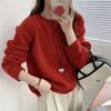 2024 Estilo Coreano Inverno Nova Chegada Gola Redonda Enrolada Tricô Feminino Estilo Japonês e Coreano Estilo Descontraído Suéter Feminino Solto